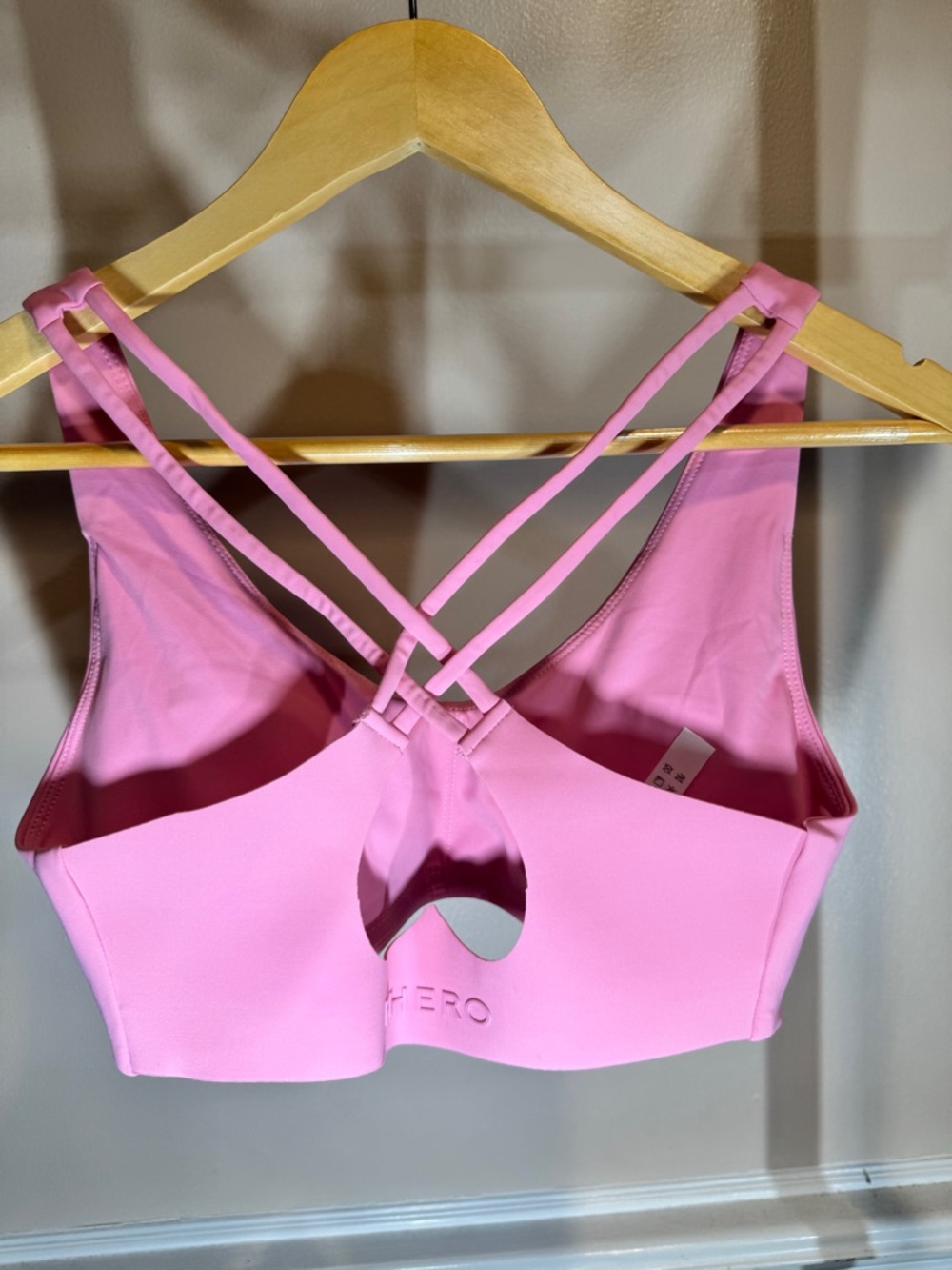 Pink Strappy Sports Bralette with Cross-Back Support - Picture 3 of 5